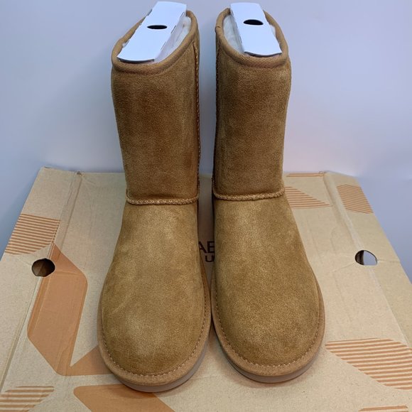 Koolaburra by UGG Womens Koola Short Suede Faux Fur Lined Boots Chestnut 9W NWOB - Picture 6 of 11